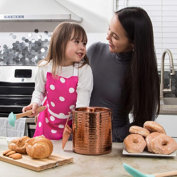 Kids Pink Cooking Apron Polka Dots Girls NWT New - Picture 5 of 5